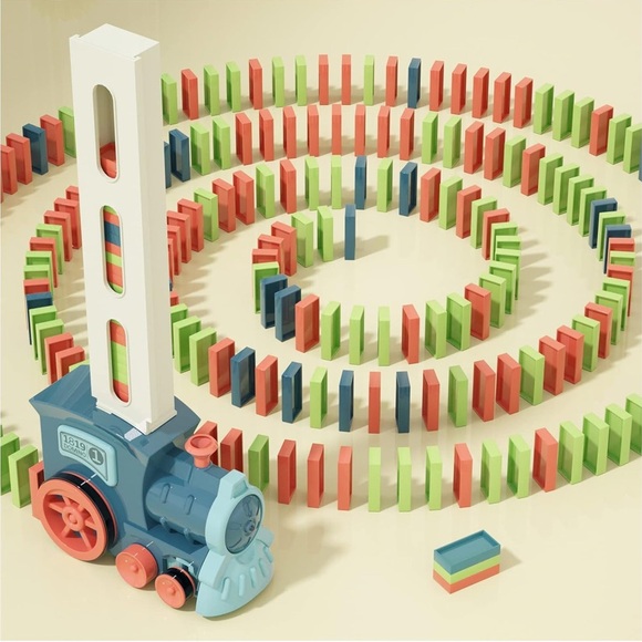 Domino Train Toy 180PCS Automatic Stacking Creative Kids Game STEM Gift Boy Girl - Picture 7 of 13
